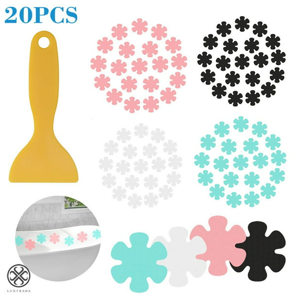 20pcs Flower Shaped Non-Slip Shower Treads PEVA Non Slip Stickers for Tubs Bath